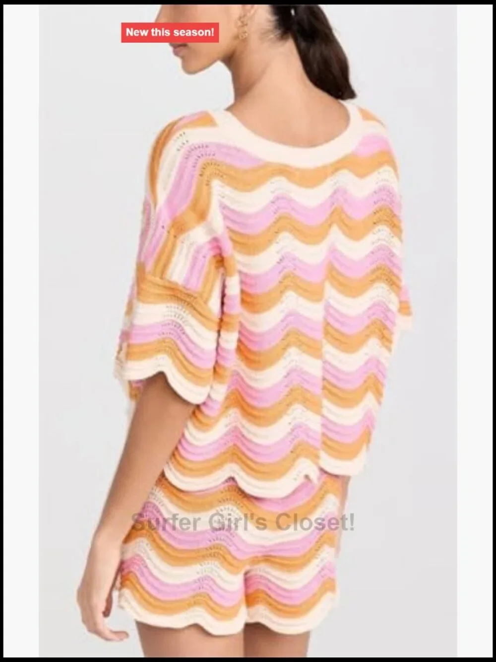 Women 2 Piece Set Short Sleeve Crochet Cover Up with Shorts Beach Vacation